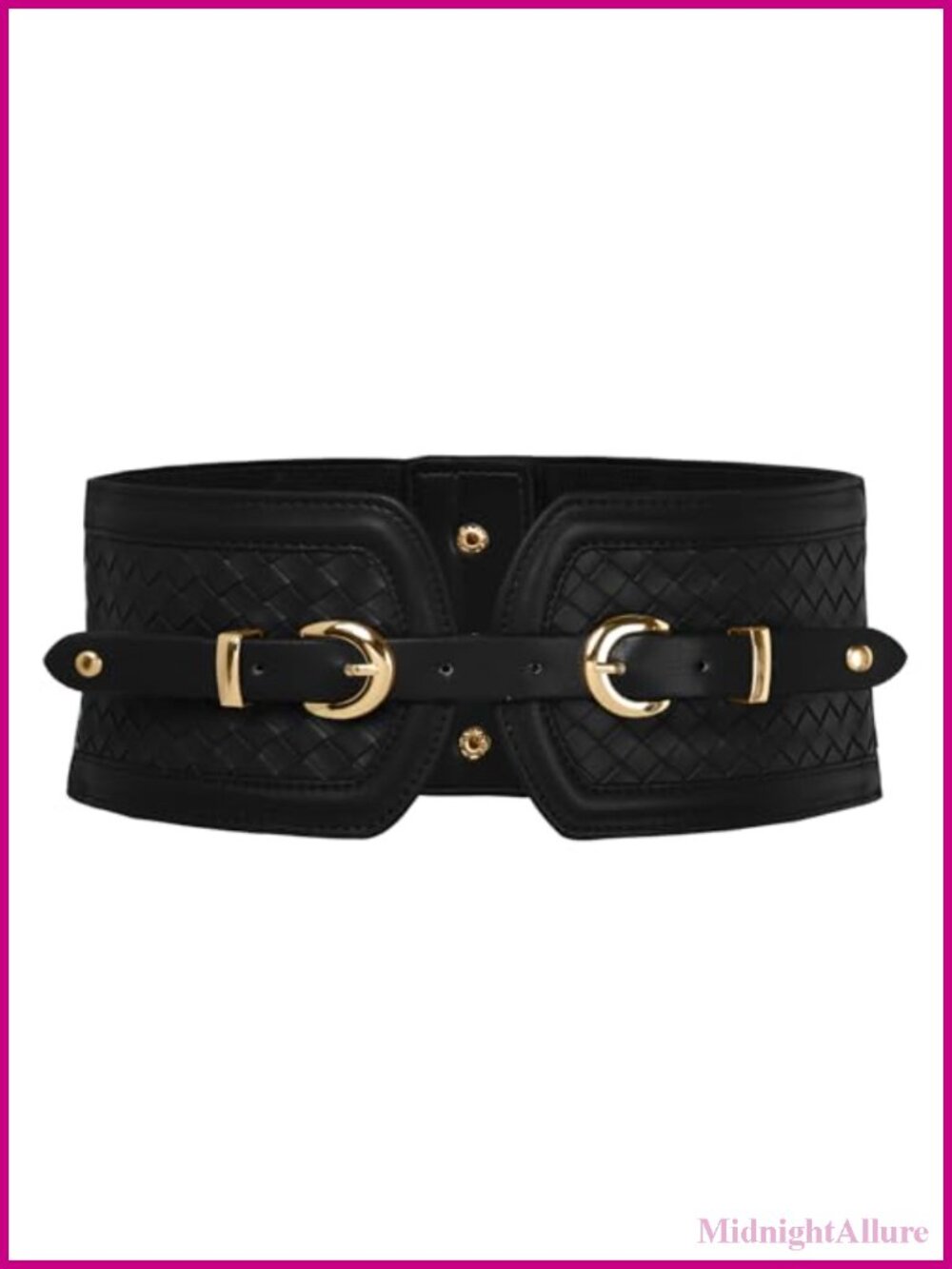 Women Wide Corset Belt Elastic Stretchy Waspie Waist Belt with Buckle